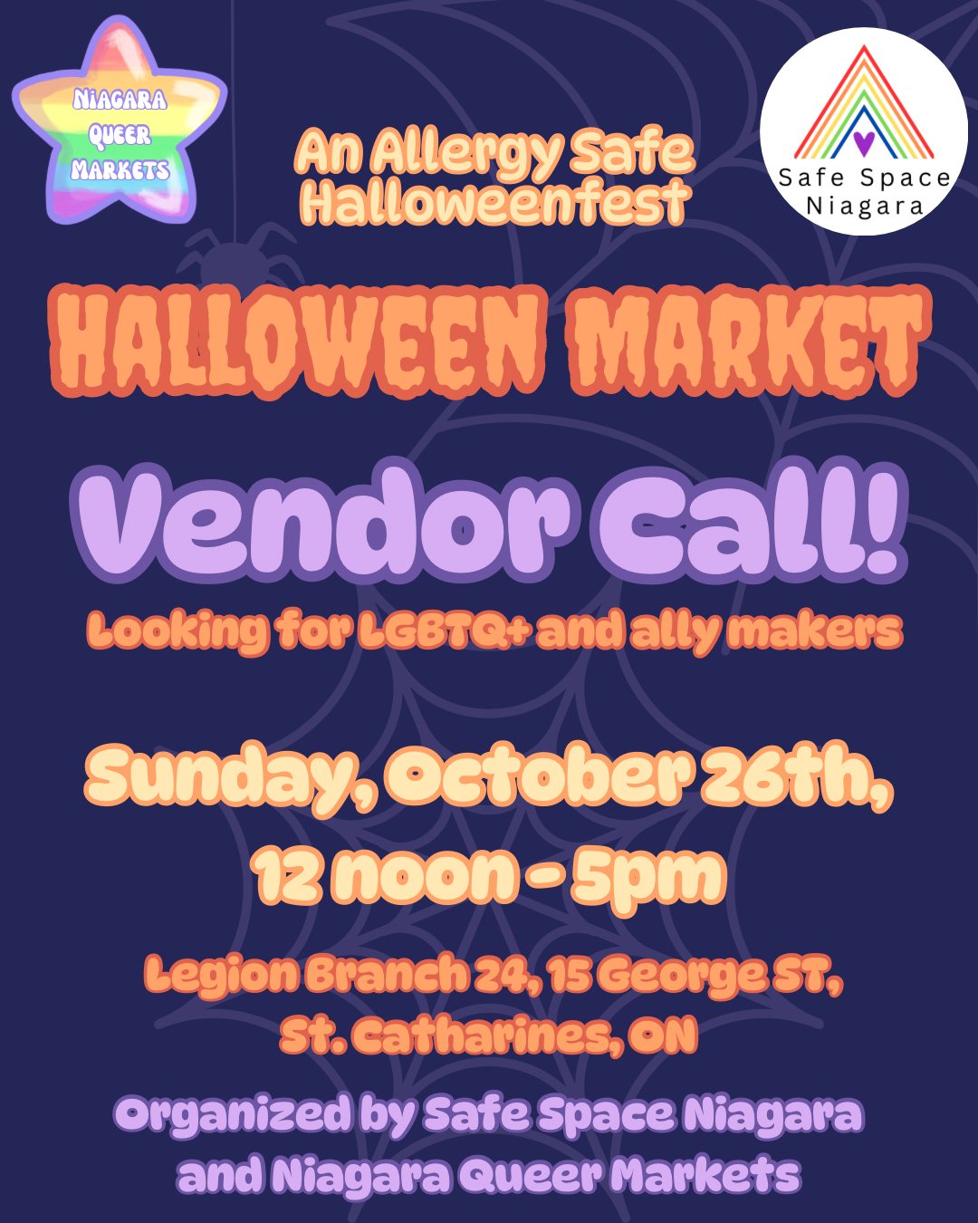 Halloween Allergy Free Trunk or Treat Event in St Catharines (By SafeSpaceNiagara) on October 26!